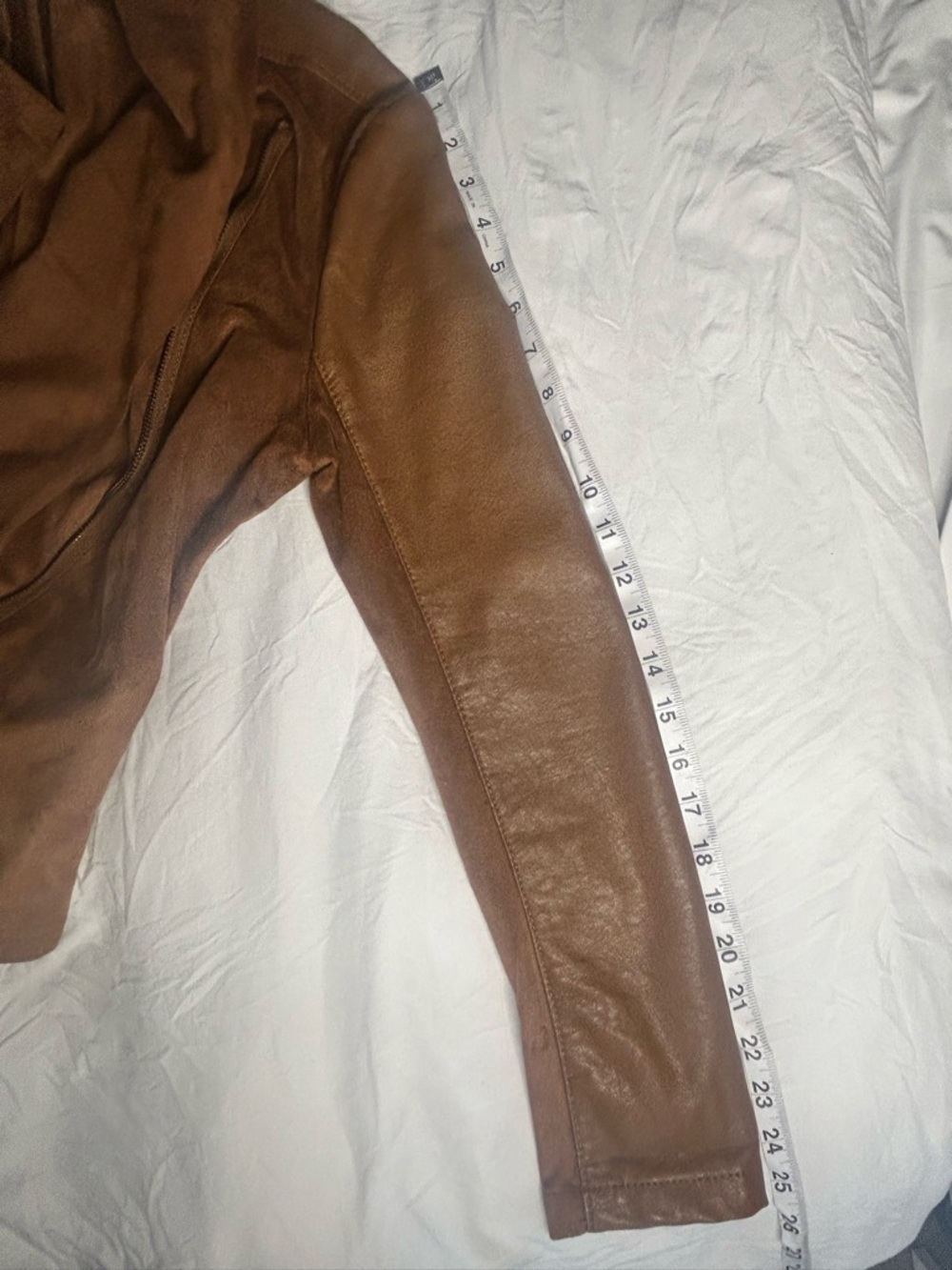 Blank NYC Faux Leather and Suede Camel Draped front Moto Jacket - Picture 14 of 14